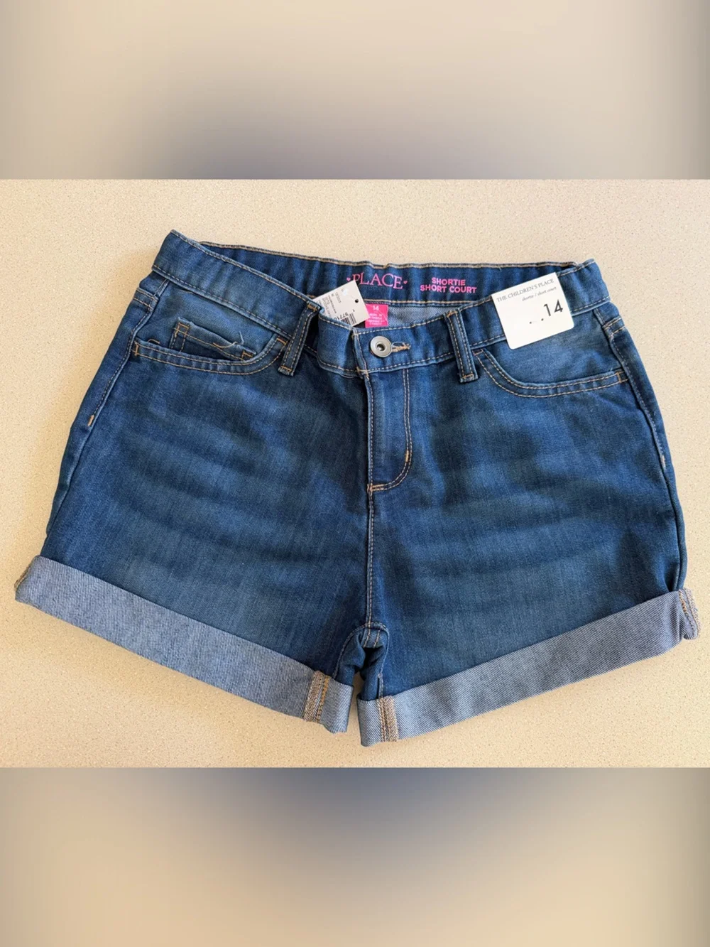 The Children's Place Dark Blue Denim Rolled-Cuff Shorts